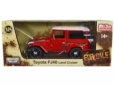 Toyota FJ40 Land Cruiser Red with White Top (Rusted Version) "For Sale" Series 1