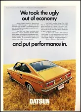 1971 Datsun 1200 Coupe performance Vintage Advertisement Print Art Car Ad J441A