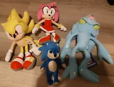 GE Sonic The Hedgehog Plushies Lot Of 4 Amy Chaos Super Sonic Baby Sonic