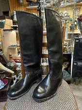 Leather Officer Chrome BOOTS of the Soviet Russian Army 40 size Wide