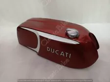 DUCATI 250 24 HORAS STEEL GAS FUEL PETROL TANK PAINTED RED AND WHITE MONZA CAP