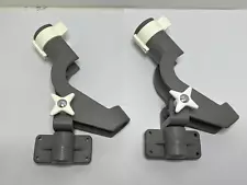 Pair / Set of (2) Bolt On Adjustable Hard Plastic Fishing Rod Holders For Boat