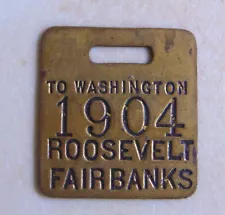 Teddy Roosevelt TR 1904 fob badge campaign political