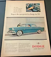 1955 Dodge Royal V8 Sedan - Vintage Original Color Print Ad / Garage Wall Art