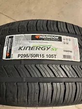 2 New 295 50 15 Hankook Kinergy ST Rasied White Letter Tires