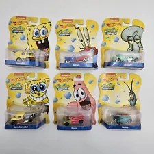 2013 Hot Wheels Lot of 6 ~ Spongebob X2, Patrick, Plankton, Mr. Krabs, Squidward