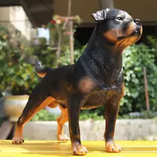 Simulation Solid Animal Model Rottweiler Statue Lifelike Pet Dog Model Ornament