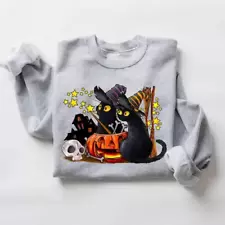 New ListingCat Halloween Sweatshirt - Tshirt - Hoodie, Cat Shirt, Halloween Sweater