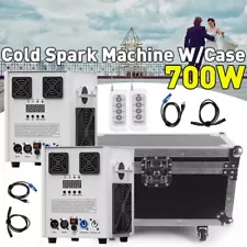 2XCold Spark Machine 700W Stage Effect DMX Firework DJ Wedding 6.6-16.4ft W/Case