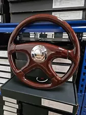 RAPTOR 15" DARK WALNUT WOOD STEERING WHEEL