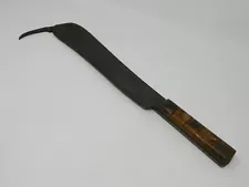 Vintage Primitive Sugar Cane Knife, Machete Hook Nosed Full Tang 16"