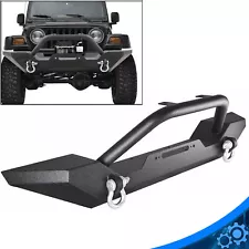 Front Bumper For Jeep Wrangler 87-06 TJ YJ W/ Winch Plate D-Rings Rock Crawler (For: Jeep)