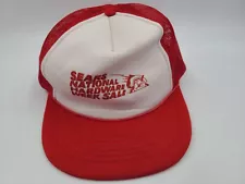 Vintage Sears National Hardware Week Sale Mesh Trucker Snapback Hat Cap 80s Red