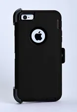 For iPhone 6 Plus & iPhone 6s Plus Shockproof Case w/Holster Belt Clip Black