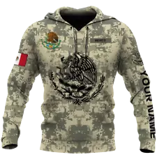 Personalized Mexican Army Camo 3D Hoodie All Over Print Valentine Gift Us Size