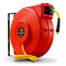 ReelWorks Air Hose Reel Retractable 3/8"x50' Foot PVC Hose - Scratch & Dent