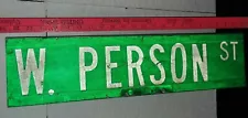 AUTHENTIC Retired W PERSON ST STREET SIGN 24" road,traffic MAN CAVE garage