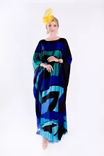 Sale Dubai Moroccan Islamic Kaftan Fancy Soft Satin Silk Printed Kaftan For Eid