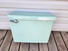 Vintage Crane Toilet Tank And Lid Green No Chips Or Cracks