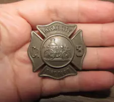 Antique Obsolete 1880s Passaic City NJ Fire Department Badge CG Braxmar