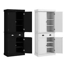 72" Freestanding Kitchen Pantry Cabinet Tall Storage Cabinet with 2 Door Cabinet