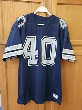 #40 Dallas Cowboys Vintage Sand Knit Jersey Cut Sleeve Pro Action Bill Bates