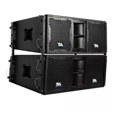 Pair of Premium Passive 2x10 Line Array Speakers with Dual Compression Drivers