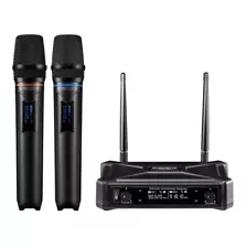 Professional 2 Channel UHF Wireless Dual Microphone Cordless Handheld Mic System