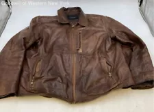 Marc New York Brown Leather ZIP Jacket Men's Size XL