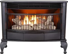 Procom Ventless 25,000 BTU Space Saving Free Standing Dual Fuel Fireplace with B