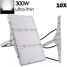 10x 300W LED Flood Light Cool White Garden Workshop Outdoor Lighting Fixtures