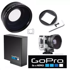 GOPRO HERO5 BLACK WIDE ANGLE LENS +MACRO + AABAT-001 ORIGINAL GOPRO BATTERY