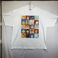 Family Guy T Shirt Mens Size 2XL White Tee Colorful Character Graphics 2008 NDS