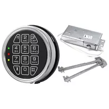 Gun Safe lock Replacement Chrome Keypad with Solenoid Lock & 2 Override Keys