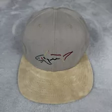 Greg Norman Gray Embroidered Shark Logo Strapback Golf Hat Cap Pre Owned