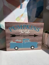 “Pumpkins For Sale” Wood Wall Fall Décor SIGN PLAQUE 14” X 11”