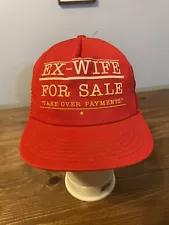 Vintage Funny SnapBack Mesh Trucker Hat Ex-Wife For Sale Take Over Payments USA