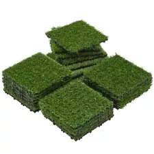 27PCS Artificial Grass Turf Interlocking Deck Tiles Indoor/Outdoor Decor Used