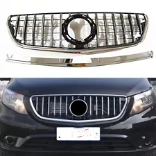 For Mercedes Benz V260 W447 ABS Car Front Grille 2016-2020 GT R Silver