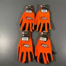 Denver Broncos NFL Football Sports Utility Gloves Team Logo Orange - LOT OF 4