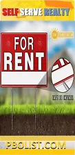 For Rent Sign with Stand, 17" x 13"，for Rent Sign,Double-Sided Yard Signs 2