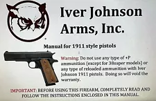 IVER JOHNSON ARMS PISTOLS, RIFLES, SHOTGUNS OWNER'S MANUALS SEE ALL BELOW