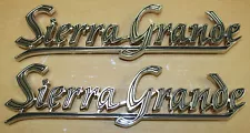 1969 1970 1971 1972 GMC TRUCK SIERRA GRANDE REAR QUARTER EMBLEMS NEW PAIR