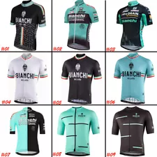 Men's Cycling Jersey Bianchi Team Bike Shirts Short Sleeve Bike Clothes