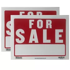 FOR SALE Sign 9x12" inch Weatherproof Plastic Sell Cars, Property, Garage sales