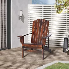 Outsunny Wood Adirondack Chair, Wooden Outdoor & Patio Seating