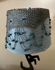 Vintage Chainmail Beaded Flapper Headdress Cap Egyptian