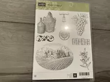 Stampin’ Up! TUSCAN VINEYARD Cling Stamp Set Grapes Wine Very Beautiful