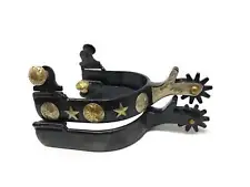 AJ Tack Antique Brown Stars and Flowers Spurs - Mens