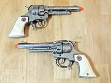 Gorgeous Pair of Vintage HUBLEY Texan Jr. Unused Toy Cap Guns - Never Fired